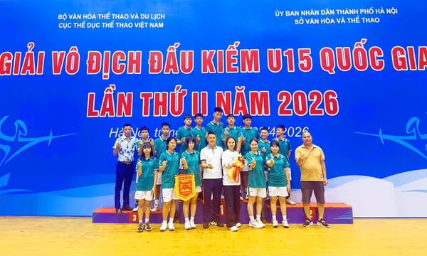 Giải vô địch đấu kiếm U15 Quốc gia: Quảng Ninh xếp thứ ba toàn đoàn quốc gia 2026
