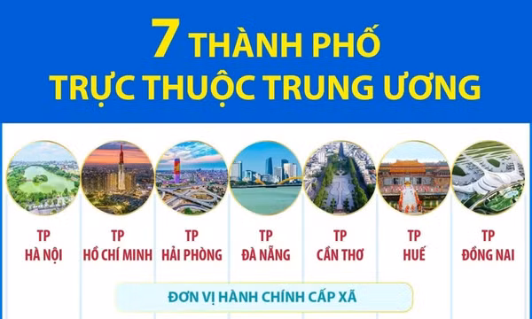 Thông tin về 7 thành phố trực thuộc Trung ương