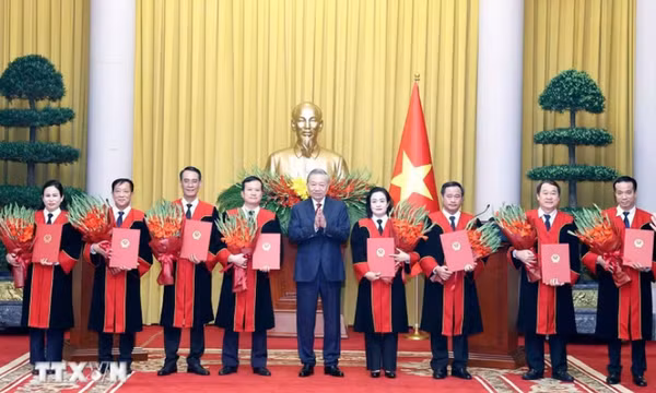 Tổng Bí thư, Chủ tịch nước Tô Lâm trao quyết định bổ nhiệm Thẩm phán TAND tối cao