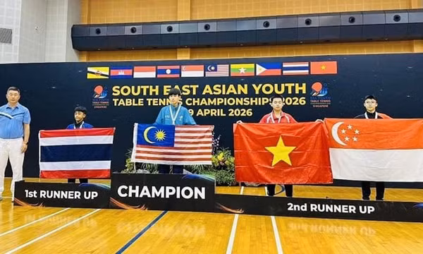 Bóng bàn Việt Nam có 4 huy chương tại giải vô địch trẻ Đông Nam Á