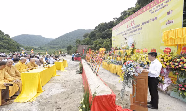 Khởi công xây dựng chùa Trúc Lâm đảo Trần - cột mốc tâm linh vùng Đông Bắc