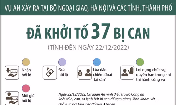 Vụ án Cục Lãnh sự, Bộ Ngoại giao: Đã khởi tố 37 bị can