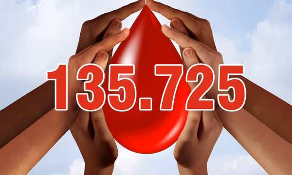 135.725 - Là số thành viên hiện đang tham gia các câu lạc bộ hiến máu trên cả nước