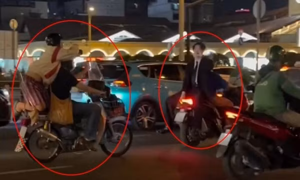 Đứng trên yên xe quay clip đăng TikTok, 2 thanh niên bị xử phạt