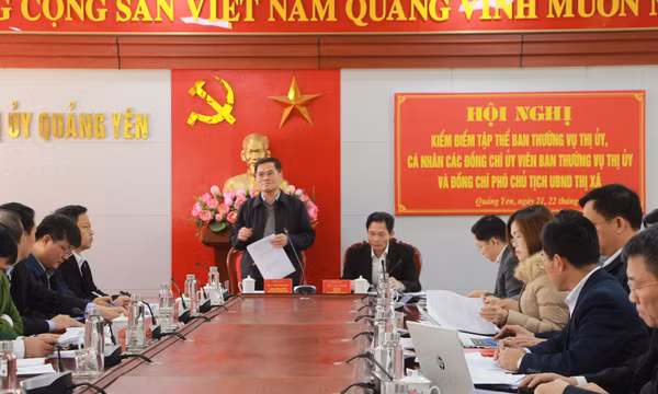 Hội nghị kiểm điểm tập thể, cá nhân Ban Thường vụ Thị ủy Quảng Yên