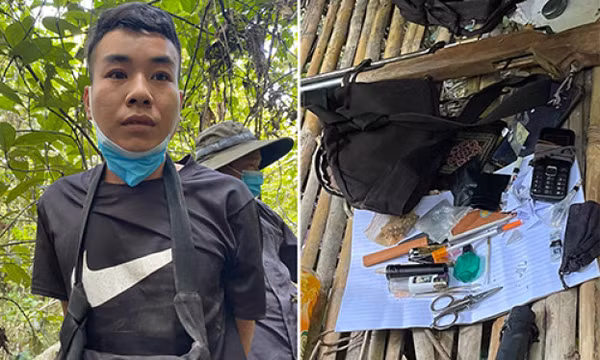 Dựng lán trại, trang bị vũ khí nóng trong rừng sâu để bán ma tuý