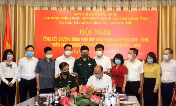 Tổng kết chương trình phối hợp giữa Bộ CHQS tỉnh với các tổ chức CT-XH tỉnh giai đoạn 2016-2020