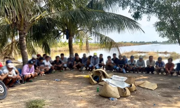 Triệt phá ổ bạc lớn nằm sâu trong vuông tôm, có người canh đường