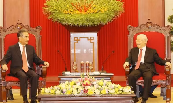 Tổng Bí thư Nguyễn Phú Trọng tiếp Ủy viên Quốc vụ, Bộ trưởng Bộ Ngoại giao Trung Quốc