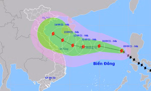 Bão số 5 di chuyển nhanh và tiếp tục mạnh lên