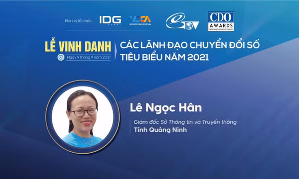 Giám đốc Sở Thông tin và Truyền thông tỉnh Quảng Ninh được vinh danh Lãnh đạo chuyển đổi số tiêu biểu 2021