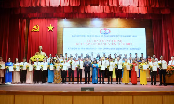 Trao Quyết định kết nạp Lớp đảng viên dịp kỷ niệm 60 năm Ngày thành lập tỉnh