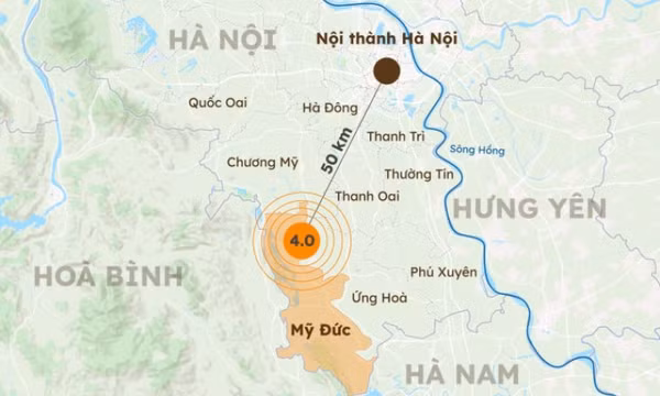 Đới đứt gãy sông Hồng gây động đất ở Hà Nội