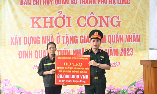 Ban CHQS TP Hạ Long khởi công xây dựng nhà ở cho quân nhân nhập ngũ