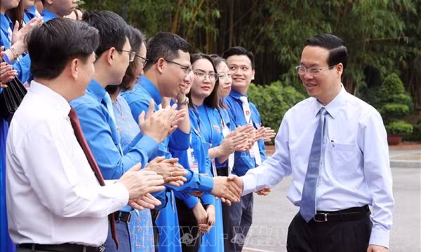 Chủ tịch nước Võ Văn Thưởng gặp mặt thanh niên tiên tiến làm theo lời Bác