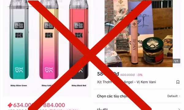 Thuốc lá điện tử đội lốt "xịt thơm miệng, bàn chải" bán trên TikTok Shop