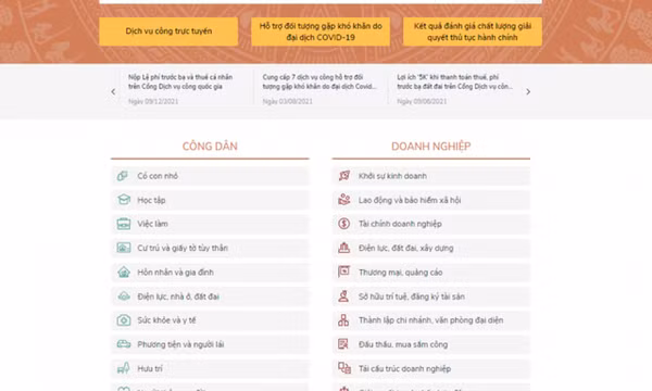 24 dịch vụ công trực tuyến cần sớm được cung cấp trên Cổng dịch vụ công quốc gia