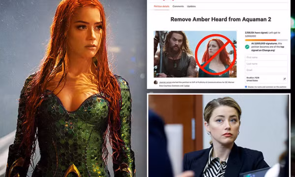 Đơn yêu cầu loại Amber Heard khỏi "Aquaman 2" vượt qua 2 triệu chữ ký