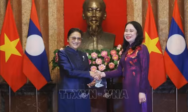 Phó Chủ tịch nước Võ Thị Ánh Xuân hội đàm với Phó Chủ tịch nước Lào Pany Yathotou