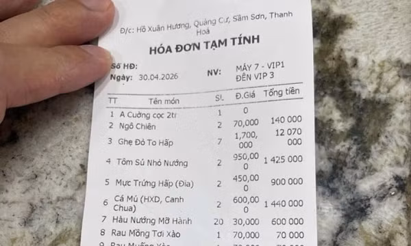 Du khách phản ánh bữa ăn 18 triệu đồng tại Sầm Sơn, địa phương vào cuộc