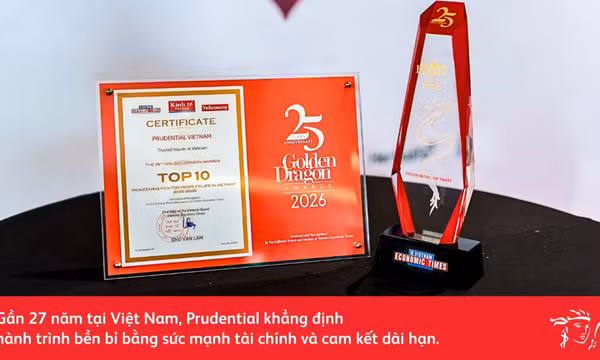 Uy tín được khẳng định qua thời gian: Prudential tiếp tục được vinh danh tại Giải thưởng Rồng Vàng 2026