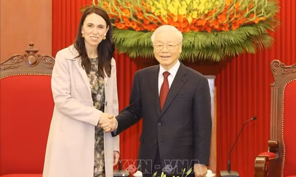 Tổng Bí thư Nguyễn Phú Trọng tiếp Thủ tướng New Zealand Jacinda Ardern