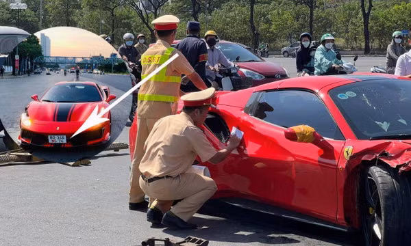 Vụ xe Ferrari 488 tông xe máy: Chủ xe là nhân viên ngoại giao nước ngoài