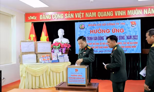 Đoàn cơ sở Công ty 790: Hưởng ứng chương trình “Áo ấm mùa đông” năm 2022