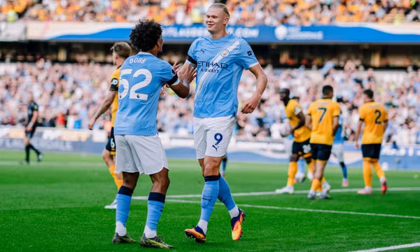 Man City thắng đậm Wolves, Haaland lập cú đúp ấn tượng