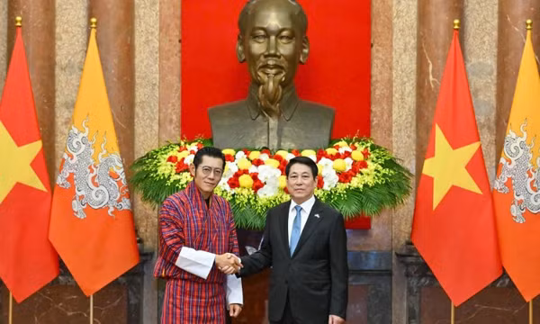 Chủ tịch nước Lương Cường hội đàm với Quốc vương Bhutan Jigme Khesar Namgyel Wangchuck