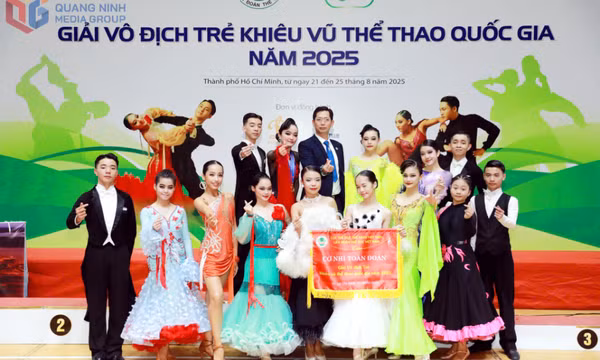 Quảng Ninh giành Nhì toàn đoàn Giải Vô địch Trẻ khiêu vũ thể thao quốc gia