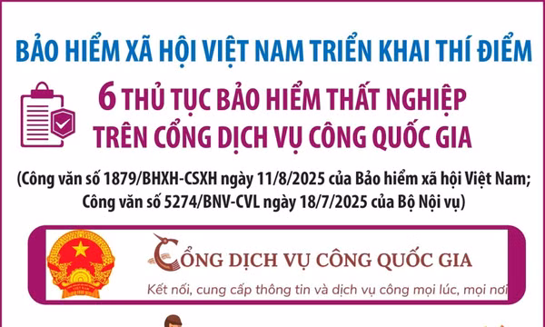 Triển khai thí điểm 6 thủ tục bảo hiểm thất nghiệp trên Cổng Dịch vụ công