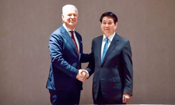 Chủ tịch nước Lương Cường tiếp Tổng Thư ký Phòng Thương mại quốc tế John Denton