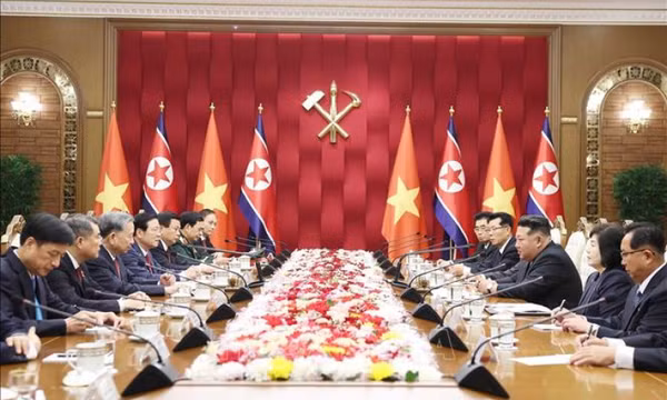 Tổng Bí thư Tô Lâm hội đàm với Tổng Bí thư, Chủ tịch Quốc vụ Triều Tiên Kim Jong Un