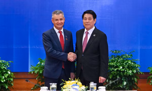 Chủ tịch nước Lương Cường tiếp Đồng Bộ trưởng về Ngoại giao và Thương mại Australia Matt Thistlethwaite