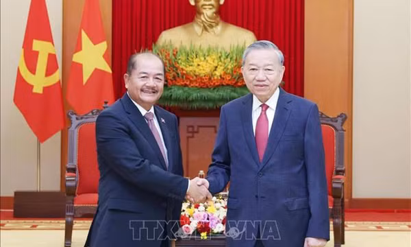 Tổng Bí thư Tô Lâm tiếp Phó Thủ tướng Lào Kikeo Khaykhamphithoune
