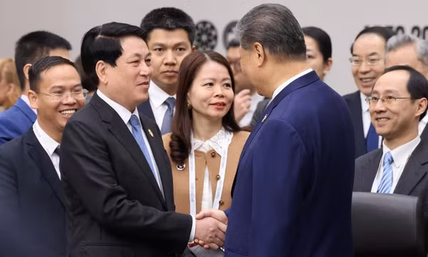 Chủ tịch nước Lương Cường gặp Tổng Bí thư, Chủ tịch nước Trung Quốc Tập Cận Bình