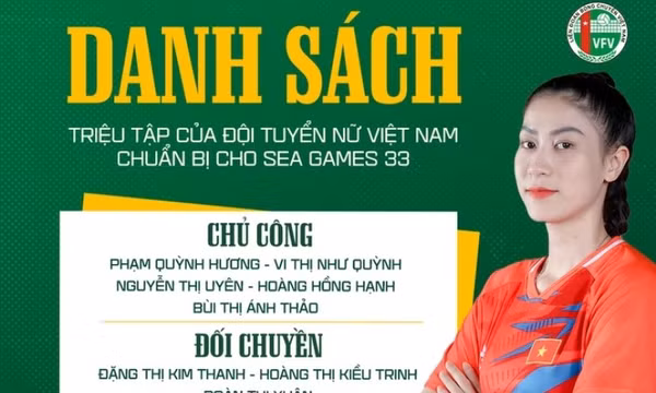 Bích Tuyền vắng mặt trong đội hình bóng chuyền nữ Việt Nam dự SEA Games 33