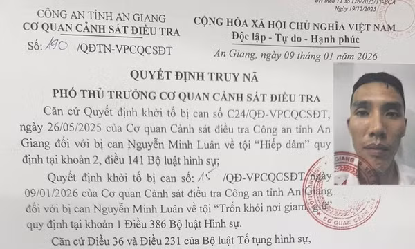An Giang: Truy nã 4 nghi phạm trốn khỏi trại tạm giam