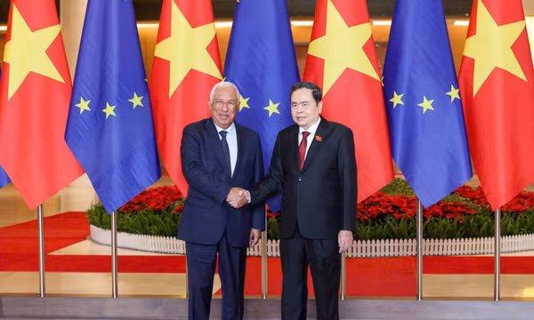 Chủ tịch Quốc hội Trần Thanh Mẫn hội kiến Chủ tịch Hội đồng châu Âu Antonio Costa