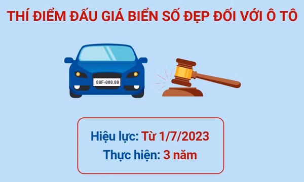 Thí điểm đấu giá biển số xe ôtô có hiệu lực từ ngày 1/7/2023