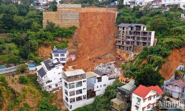 Sạt lở đất nghiêm trọng tại Đà Lạt, 2 người bị vùi lấp, nhiều người bị thương