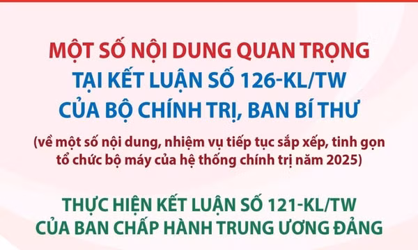 Các điểm chính của Kết luận 126 về sắp xếp, hoàn thiện tổ chức bộ máy của hệ thống chính trị