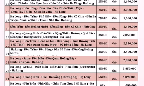 Tour lễ hội xuân 2022