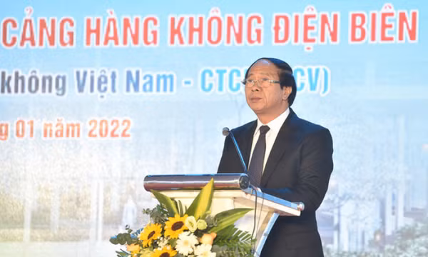 Phó Thủ tướng Lê Văn Thành nhấn nút khởi công dự án mở rộng sân bay duy nhất vùng Tây Bắc