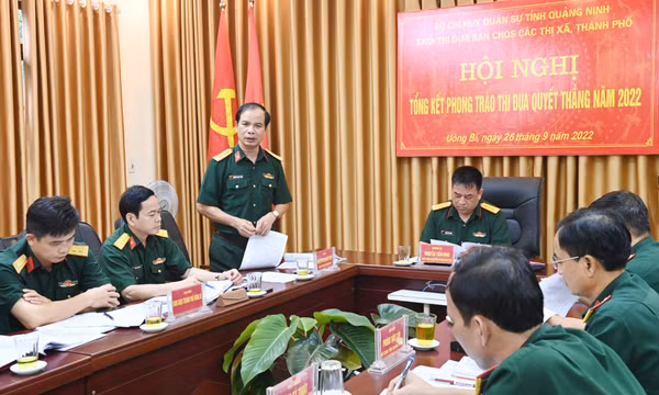 Khối thi đua Ban CHQS các thị xã, thành phố: Tổng kết Phong trào Thi đua Quyết thắng năm 2022
