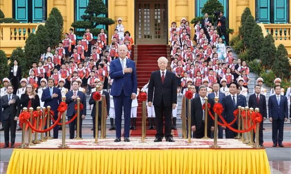 Lễ đón chính thức Tổng thống Hoa Kỳ Joe Biden thăm cấp Nhà nước tới Việt Nam