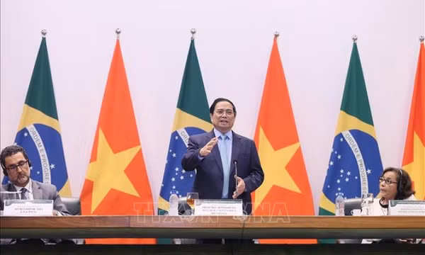 Thủ tướng Phạm Minh Chính phát biểu chính sách tại Bộ Ngoại giao Brazil