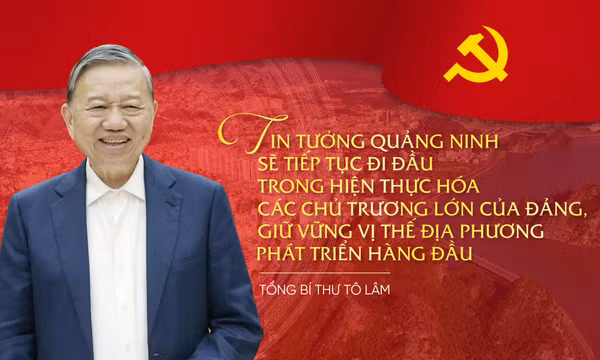 Tổng Bí thư Tô Lâm: Tin tưởng Quảng Ninh sẽ tiếp tục đi đầu trong hiện thực hóa các chủ trương lớn của Đảng, giữ vững vị thế địa phương phát triển hàng đầu