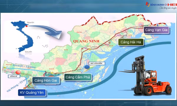 Phát triển hạ tầng logistics tại Quảng Ninh với giải pháp xe nâng tải trọng lớn